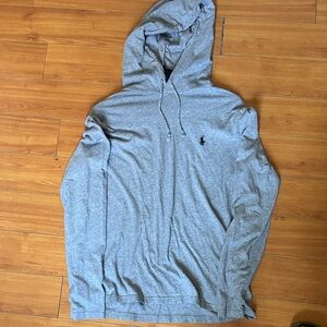 Gray Hooded Tshirt with Logo